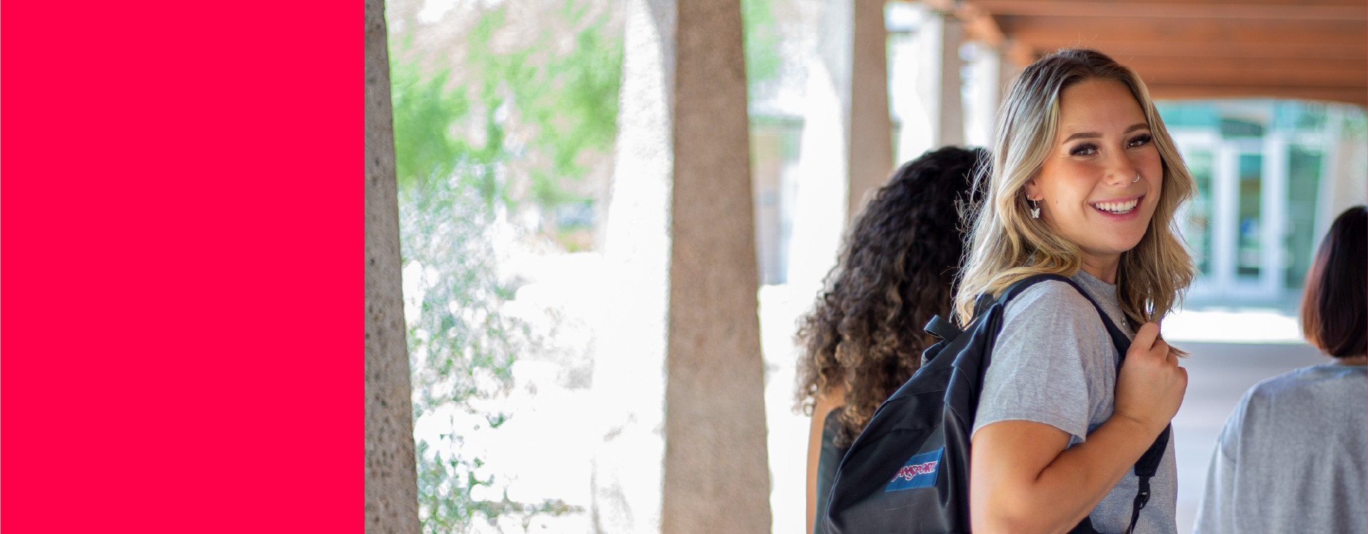 Female student smiling at the camera