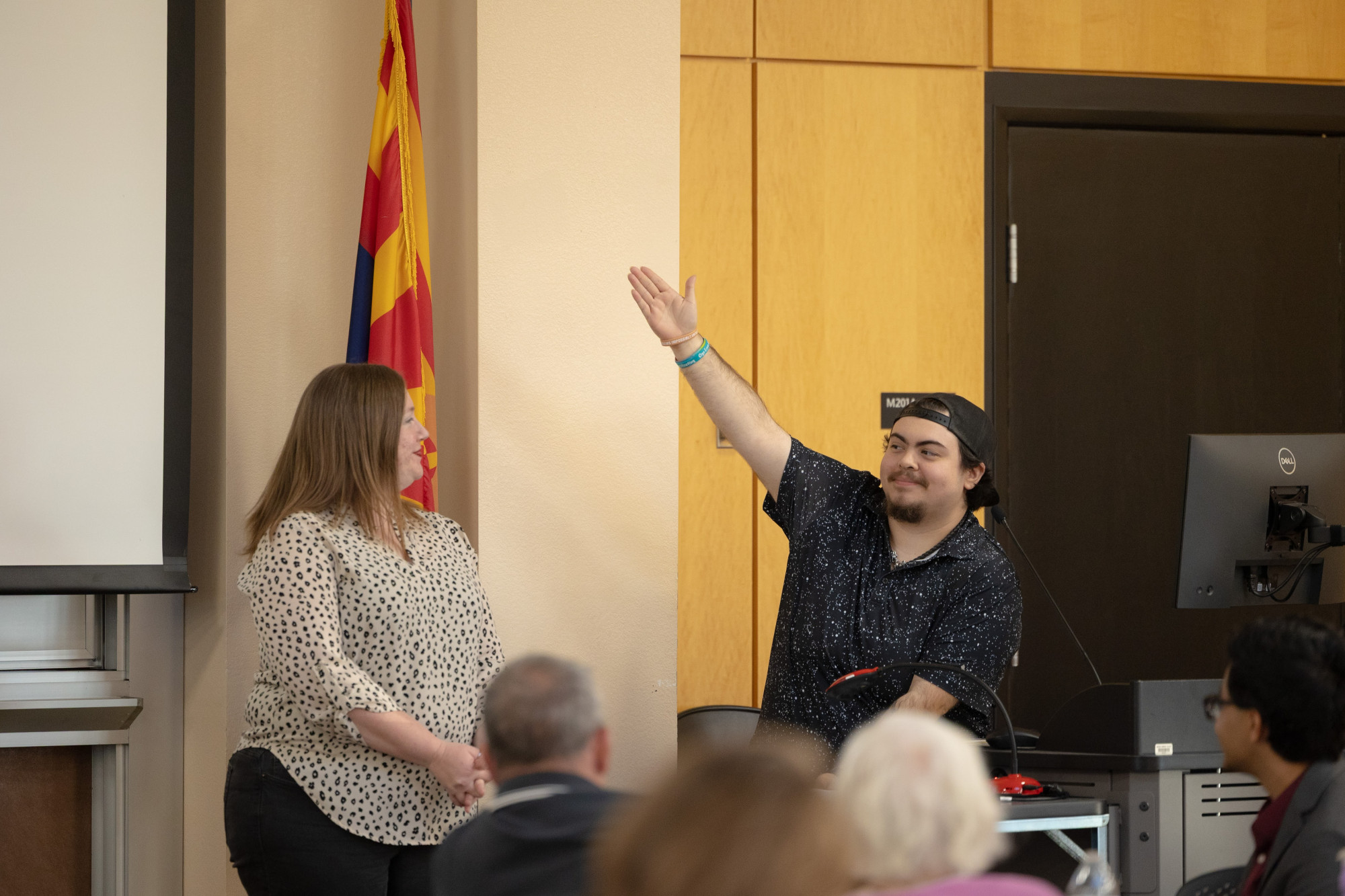 A student being honored for a Summit Award