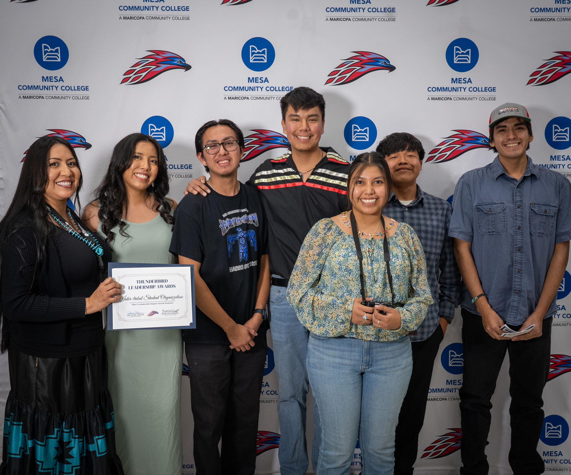 Students receive a group award