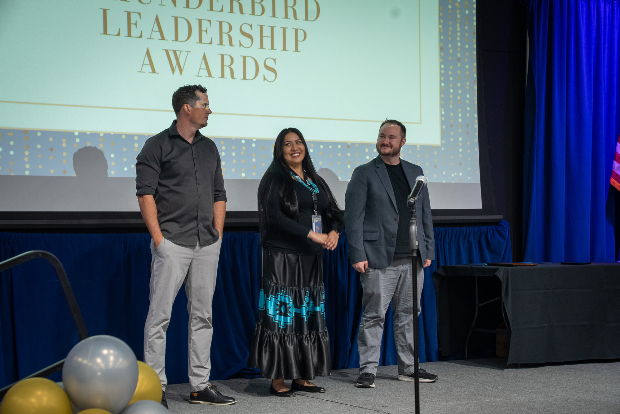 Award being presented on stage